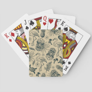 Vintage Tropical Pattern Playing Cards