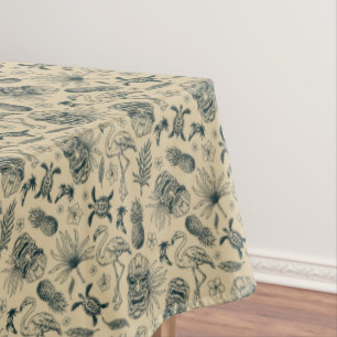 Vintage Tropical Pattern Tablecloth