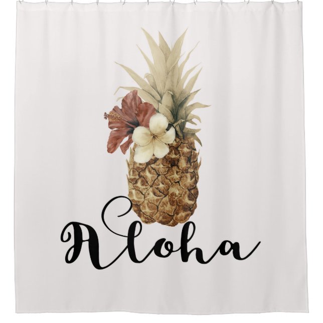 Vintage Tropical Pineapple Hibiscus Floral Aloha (Front)