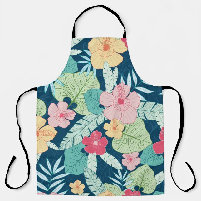 vintage tropical summer hawaiian seamless pattern  apron (Front)