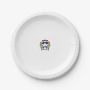 Vintage Tropical Turtle Sunglasses Beach Shirt_1 Paper Plate