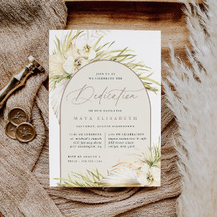 Vintage Tropics Baby Dedication Invitation
