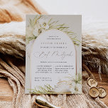 Vintage Tropics | Bat Mitzvah<br><div class="desc">Tropical chic bat mitzvah invitations in an alluring neutral colour palette feature a rose gold foil arch bearing your ceremony and celebration or party details,  accented with pale green watercolor palm fronds,  beachy island foliage,  white orchids,  boho dried botanicals and pampas grass.</div>