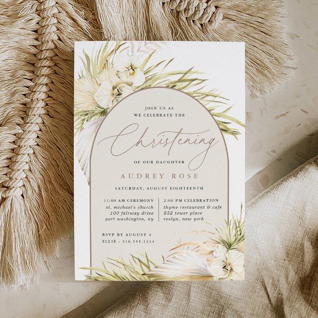 Vintage Tropics Christening Ceremony & Party Invitation (Creator Uploaded)