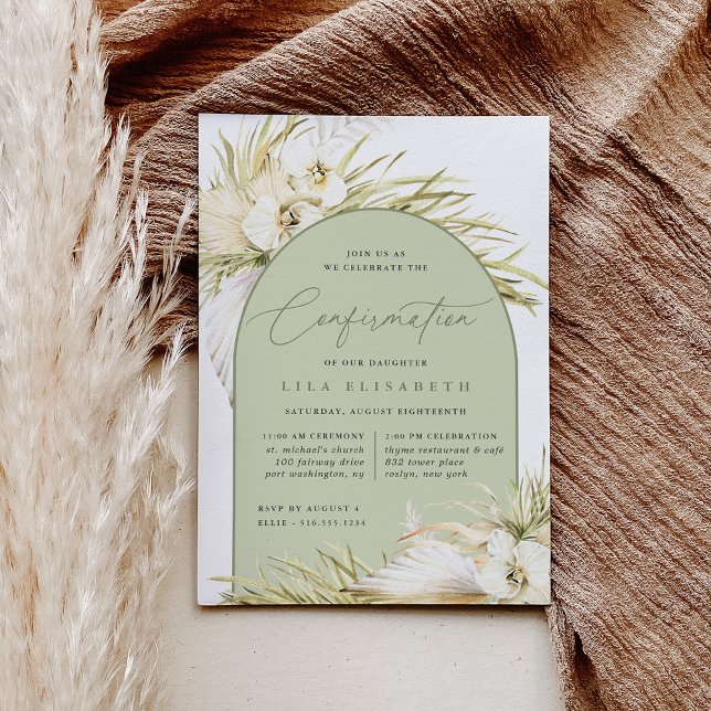 Vintage Tropics Confirmation Invitation (Creator Uploaded)