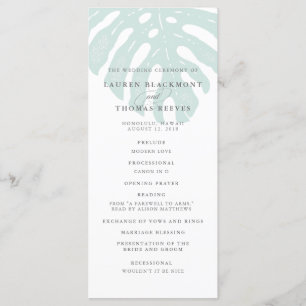 Vintage Tropics Double Sided Wedding Program