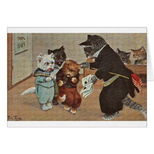 Vintage - Troublemaker Kitten in School,