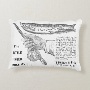 Vintage Trout Fishing Ad Circa 1890's    Accent Pillow
