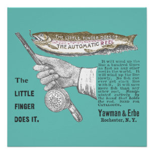 Vintage Trout Fishing Ad Circa 1890's Poster