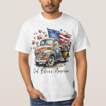 Vintage Truck American Flag July 4 th Patriotic