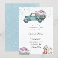 Vintage Truck and Pumpkin Couples Shower Invites