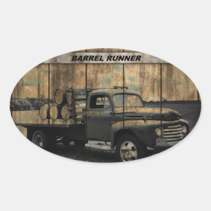 Vintage Truck Antique Truck Old Truck Oval Sticker