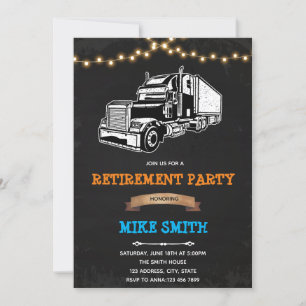 Vintage truck birthday retirement party invitation