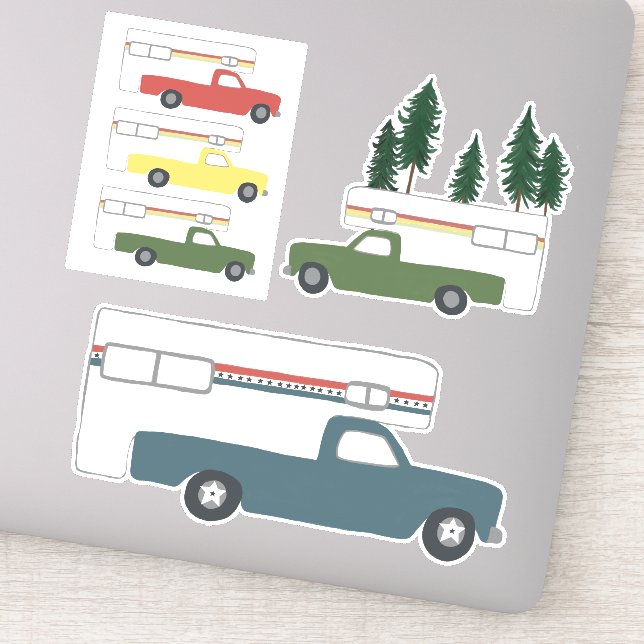 Vintage Truck Campers Motorhome RV Camping RVing (Detail)