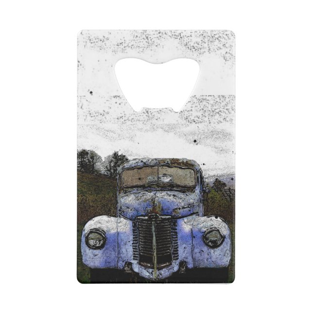 Vintage Truck Credit Card Bottle Opener (Back)