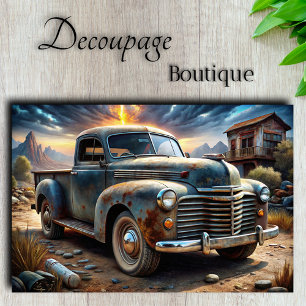 Vintage Truck Decoupage Tissue Paper