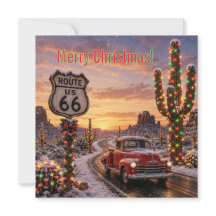 Vintage Truck Route 66 Christmas Greetings