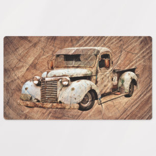Vintage Truck Rustic Wood