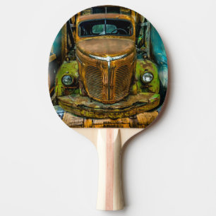 Vintage Truck Whiskey Barrels Ping Pong Paddle