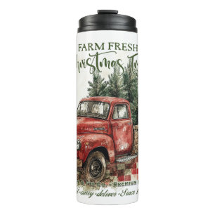 Vintage Truck with Christmas Trees Thermal Tumbler