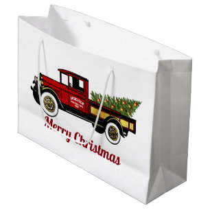 Vintage Truck Your Christmas Tree Farm Large Gift Bag