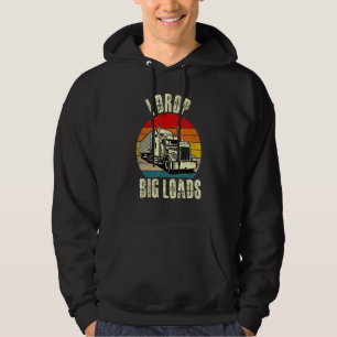 Vintage Trucker Design For Men Women Semi Truck Dr Hoodie
