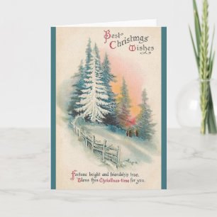 Vintage True Friendship Christmas Greeting Card