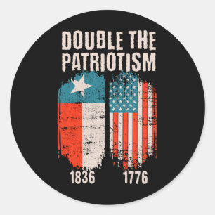 Vintage True Texan Dual Citizen Love Texas America Classic Round Sticker