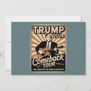 Vintage TRUMP 2024 Rocks COMEBACK TOUR Invitation