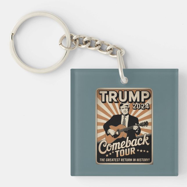 Vintage TRUMP 2024 Rocks COMEBACK TOUR  Keychain (Front)