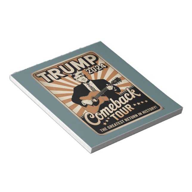 Vintage TRUMP 2024 Rocks COMEBACK TOUR  Notepad (Angled)