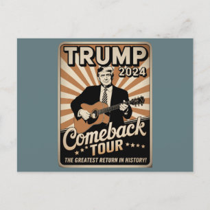 Vintage TRUMP 2024 Rocks COMEBACK TOUR  Postcard