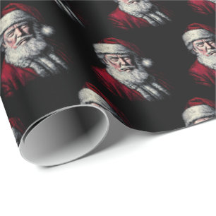 Vintage Trump Santa Face Funny Christmas Holiday Wrapping Paper