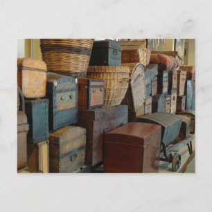 Vintage Trunks and Suticases World Traveller Postcard