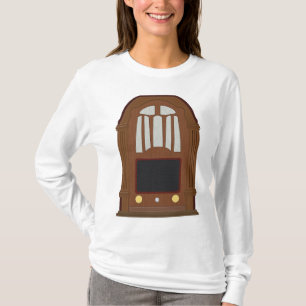 Vintage Tube Radio Antique Wooden Stereo T-Shirt