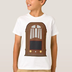 Vintage Tube Radio Antique Wooden Stereo T-Shirt