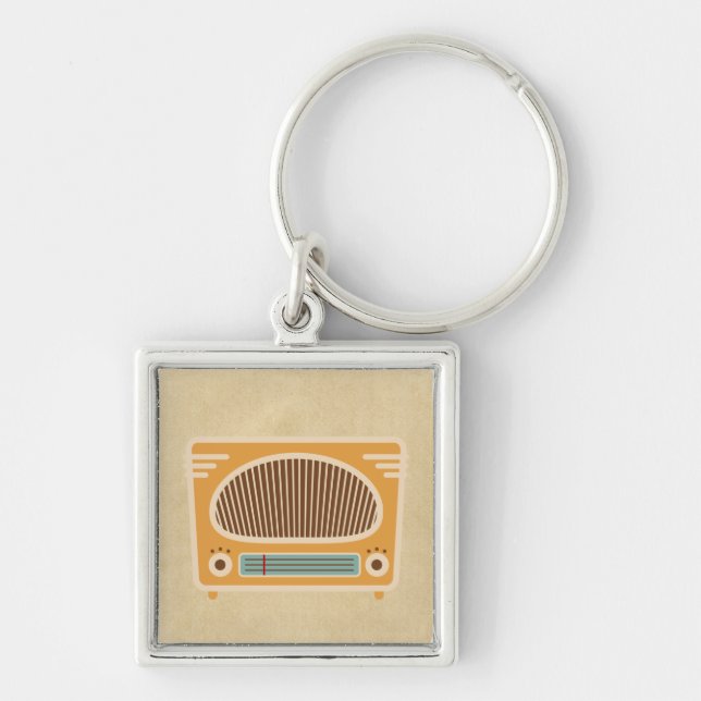 Vintage Tube Radio Collector Keychain (Front)