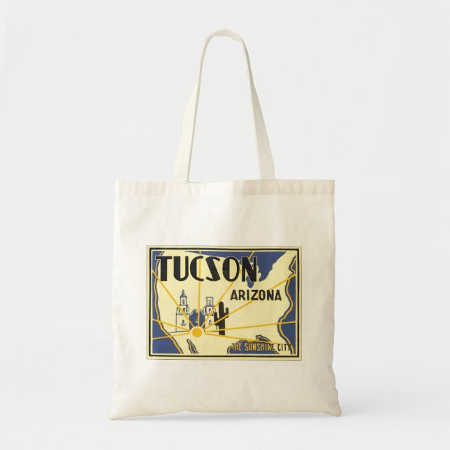Vintage Tucson Arizona Tote Bag (Front)