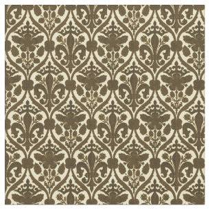 Vintage Tudor Rose & Fleur De-Lis Pattern Fabric