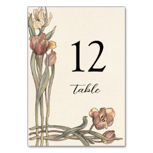 Vintage Tulip Floral Frame Table Number