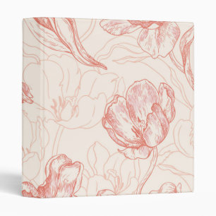 Vintage Tulip Floral Pattern Binder