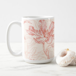 Vintage Tulip Floral Pattern Coffee Mug