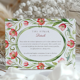 Vintage Tulip Wedding Details Enclosure Card