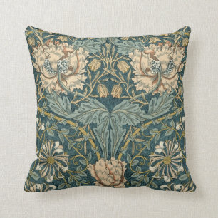 Vintage Tulips by William Morris Throw Pillow