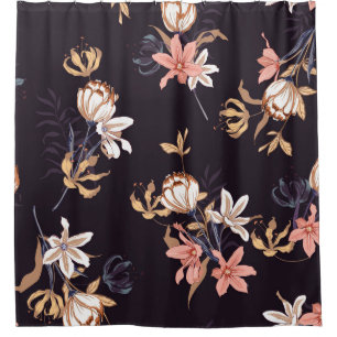 Vintage tulips, dark purple background