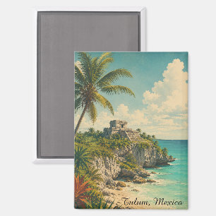 Vintage Tulum Mexico Magnet