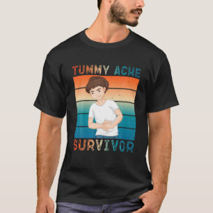 Vintage Tummy Ache Survivor Stomachache Funny T-Shirt