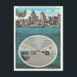 Vintage Tunnel Windsor Ontario Detroit Michigan Postcard<br><div class="desc">From a vintage postcard.  Circa: 1932.  Tunnel between Windsor,  Ontario and Detroit,  Michigan</div>