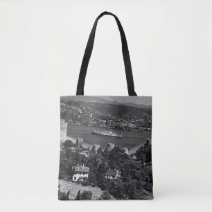 Vintage Turkey Istanbul Bosphorus fortress Canvas  Tote Bag