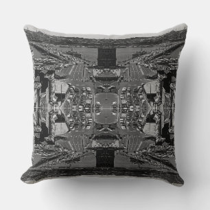 Vintage Turkey Istanbul Karakoy Galata bridge 1970 Throw Pillow